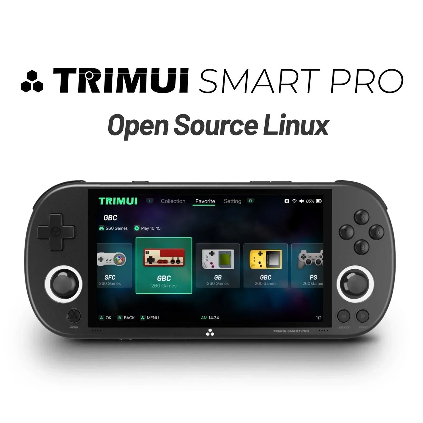 Trimui Smart Pro Console de jogos portátil 4.96" tela IPS Sistema Linux - Shopp Brasil